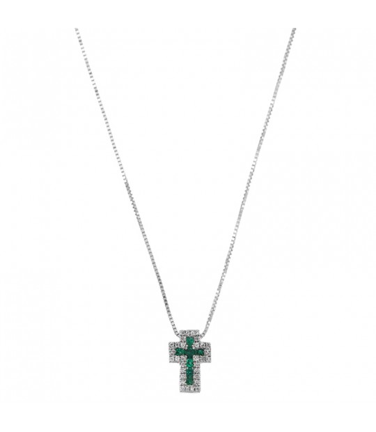 collana con croce e smeraldi-gioielleria-senatore-online-shop-www.gioielleriasenatore.it-