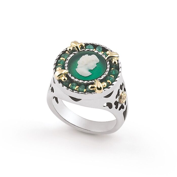 anello con cammeo colorato tondo -gioielleria-senatore-online-shop-www.gioielleriasenatore.it-1