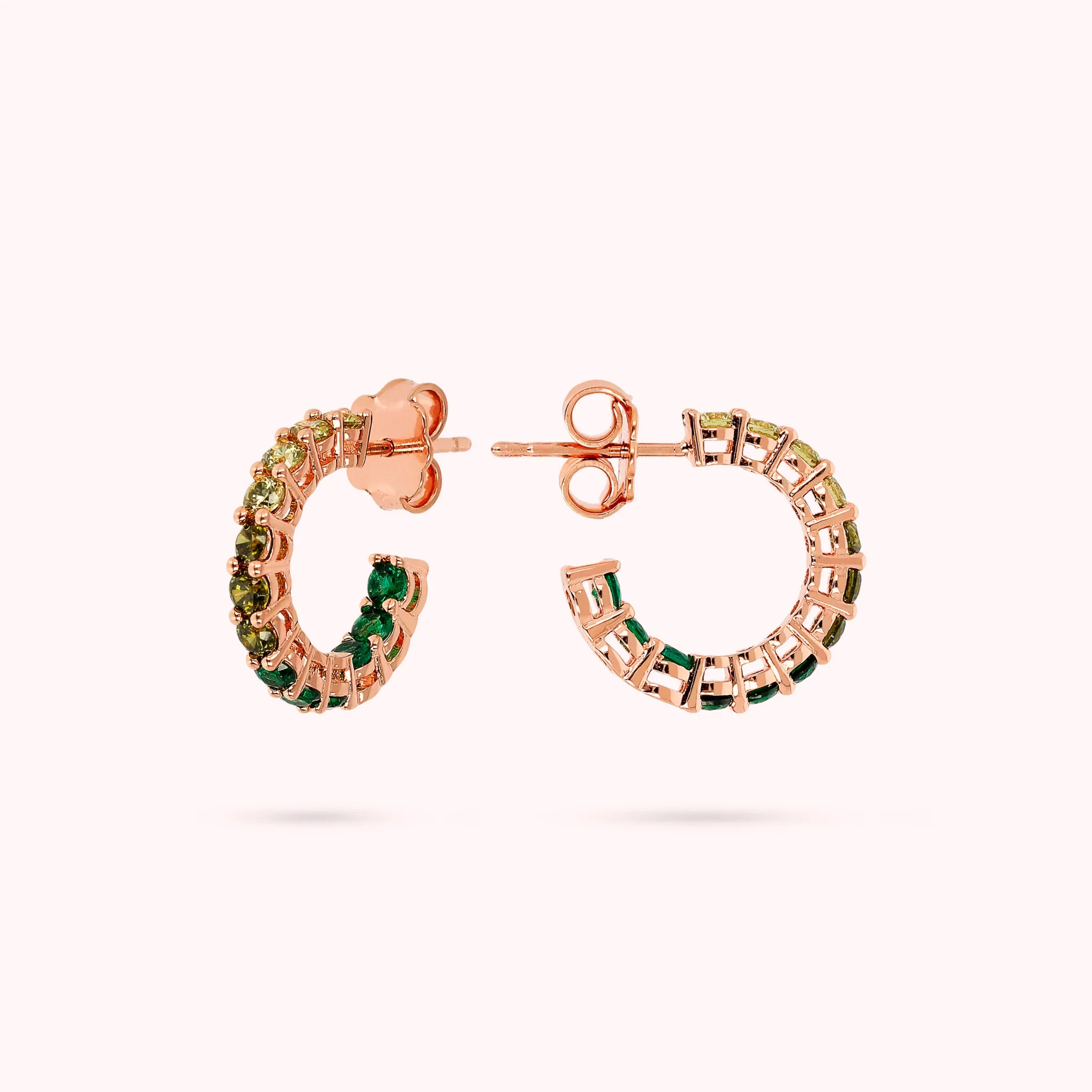 BRONZALLURE Orecchini a Cerchio con Cubic Zirconia Effetto Dégradé Piccoli - immagine 2